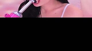 Oh yeah, watch this brunette get face fucked deepthroat style!