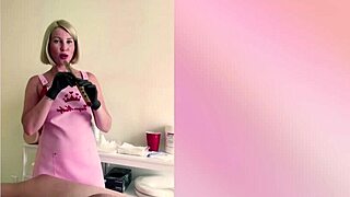 OH MY GOD, THIS CUTE RUSSIAN BLONDE NURSE WITH BLUE EYES AND SMALL TITS GOT NEAR HIS COCK. SHE MADE HIM CUM HARD IN THIS HOMEMADE VIDEO!