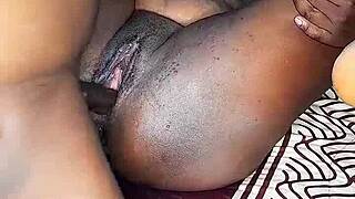 ebony babe fucked hard without condom in doggystyle!