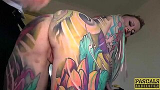 i'm the inked piggy getting mouth banged and swallowing cum