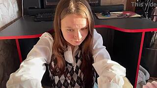 stepdaughter sucks dick to stop game