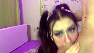 Young Slut In Lingerie Gives First-Time Sloppy Deepthroat At Party