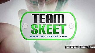 ashley aleigh hits the showers with a huge splash of cum