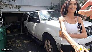 ginger bytes gets bent over and fucked in the garage