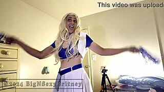 Britney the cheerleader gives blowjob and anal
