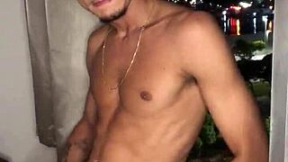 Naughty Boy Jerking Off At Building Window! Watch Him!