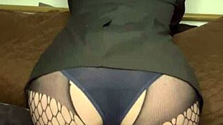 Eager FTM Fox Boy with Tattoos and Glasses Rides Cock in Close-Up Ass View, Crossdressing Transsexual Action