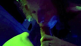 on the tour bus, cheetah adora strips in clear shoes and miami dress, getting her ass ripped by big black cock 😈