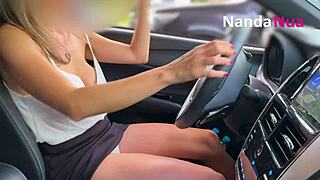 Slutty Wife Flashes Tits and Pays with Panties at Gas Station