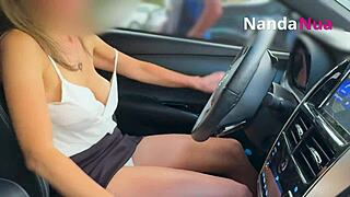 Slutty Wife Flashes Tits and Pays with Panties at Gas Station