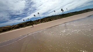 eu e minha amiga tiramos o biquíni no meio da praia da bahia e demos pra todos os machos que estavam lá