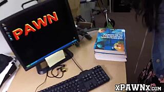 Pretty babe with glasses engages in crazy fucking with a broker in hidden reality