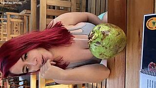 Spotted sexy Latina Brazilian amateur, called her to bathroom for naughty fun with tits