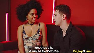 fiery spanish brunette's hairy cunt licked in interracial hardcore