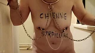 European milf's humiliating piss session with toys