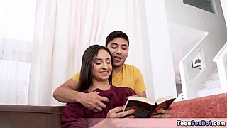 Cute Petite Gypsy Stepsis Offers Pussy and Blowjobs to Teen Brunette