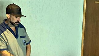 Redhead Housewife In Uniform Calls Technician, Receives Him In Panties For Handjob And Fucking