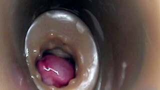 Internal camera captures wife getting fucked with a big pulsating cumshot