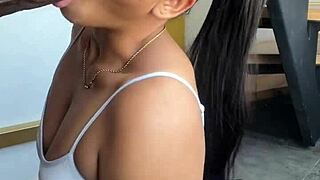 she licks and blows monster bbc with stepbrother