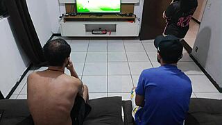 my husband lost the bet, so i had to be with his friend