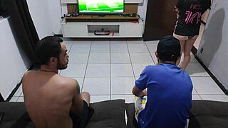 my husband lost the bet, so i had to be with his friend