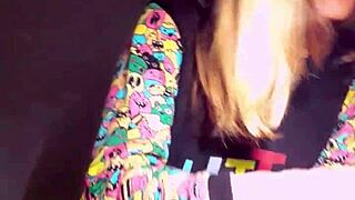 Bonneyuwu masturbates with dildo and plushie in pajamas.