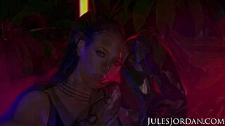 Jules Jordan - Dark Seduction Angela White Fucks Under Neon Lights At Night