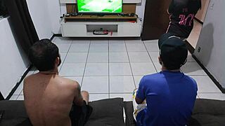 my husband lost the bet, so i had to be with his friend