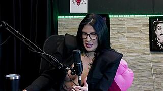 this milf stripper reveals her tits and pussy after saying she'll swallow and play with cum - leticia braga on sheer red