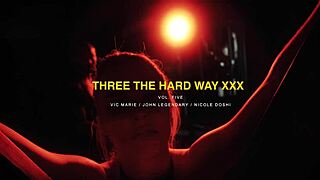 hot blonde and big tit asian in interracial bdsm with monster bbc.