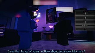 Goblin seduced by slutty elf in Roblox RP