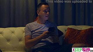 European stepsister enjoys threesome with petite bff and horny stepbrother