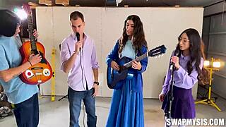 Teen pop stepsibs aubry and sona swap and fuck in raunchy orgy