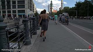 Leather Bound Slut Gets Publicly Fucked By Monster Cock