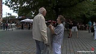 Leather Bound Slut Gets Publicly Fucked By Monster Cock