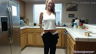 jess ryan, the sexy milf, in the kitchen