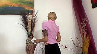 Bald Guy Rips Off Skinny Cutie Emma Mae's Skirt And Pounds Her Hard In Living Room