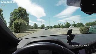 Two latinas enjoy fun in new car