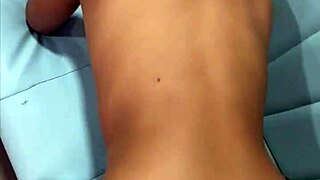 Beautiful 18-year-old woman fucks black cock and gets cum covered