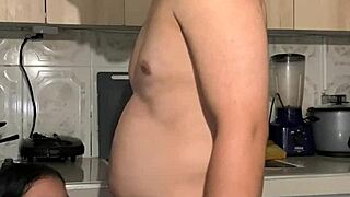 The stepmother desires a kitchen encounter