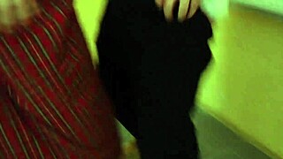 vlogger gets a bj in hallway from hot chick with big tits and fucks her at home, rough and sloppy