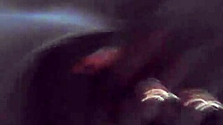 Horny pantyhose slut fingered and cumshot