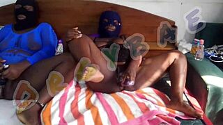 Bitches team up on bar man from club in threesome