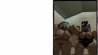 Cute Military Girl and Cute Cow Girl Dancing in Roblox World