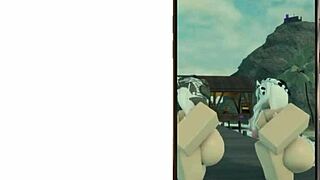 Cute Military Girl and Cute Cow Girl Dancing in Roblox World