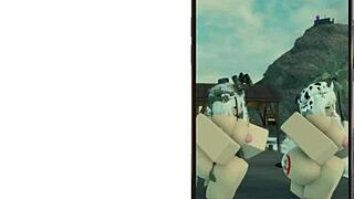 Cute Military Girl and Cute Cow Girl Dancing in Roblox World