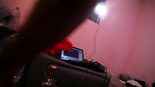 She jerks the cameraman while dildo-fucking her pussy