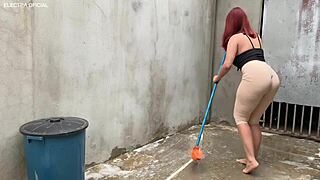 Brazilian latina maid wears sexy clothes with big ass, driving me crazy with lust