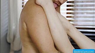 Petite busty blondie craves thick hard dick and sucks it.