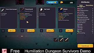 Suggestive Humiliation Dungeon Survivors Demo With Erotic Femdom And Monster Games.